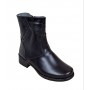 Ghete dama din piele naturala cu fermoar - Model negru imblanit 709N